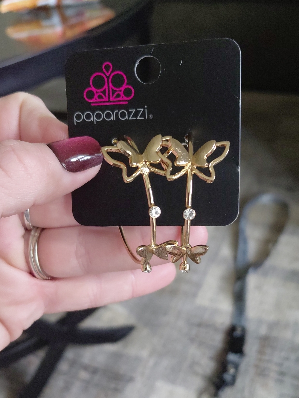 paparazzi Gold Butterfly Hoop Earrings